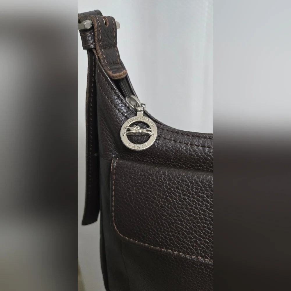 EUC Longchamp Brown Leather Shoulder Bag